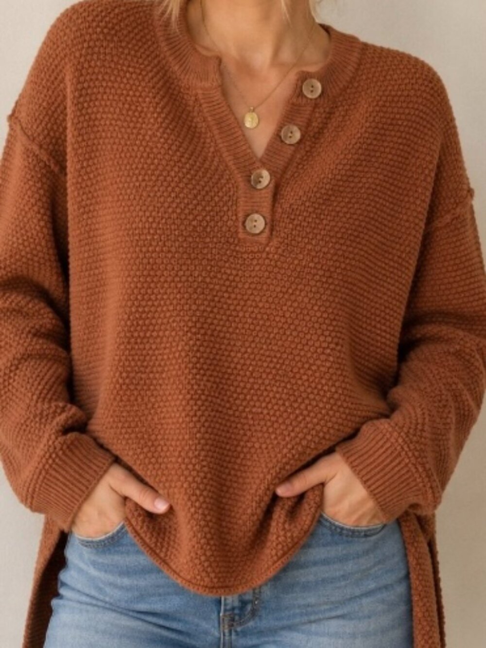Plush Rust Colored Sweater Excellent Condition Size Large